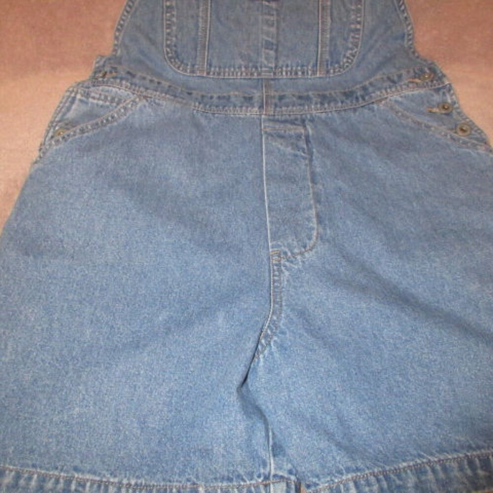 Vtg Unionbay Y2K 90s Denim Overalls M Shortalls Baggy Carpenter Grunge Western - Picture 5 of 10